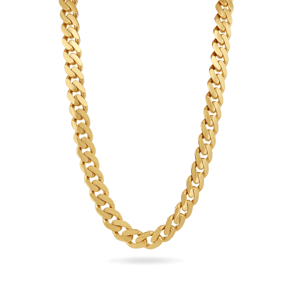 10K 11mm Hollow Monaco Cuban Link Necklace Necklaces IceLink-CAL