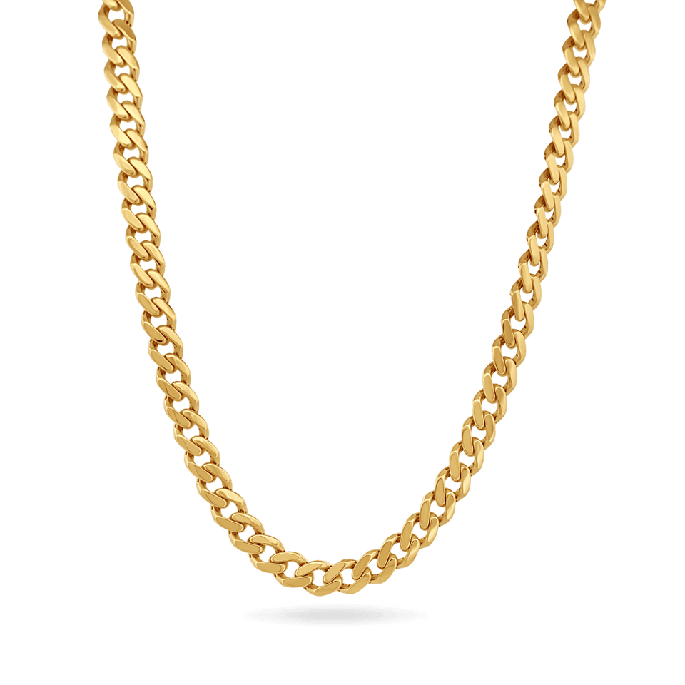 10K 6mm Hollow Monaco Cuban Link Necklace Necklaces IceLink-CAL
