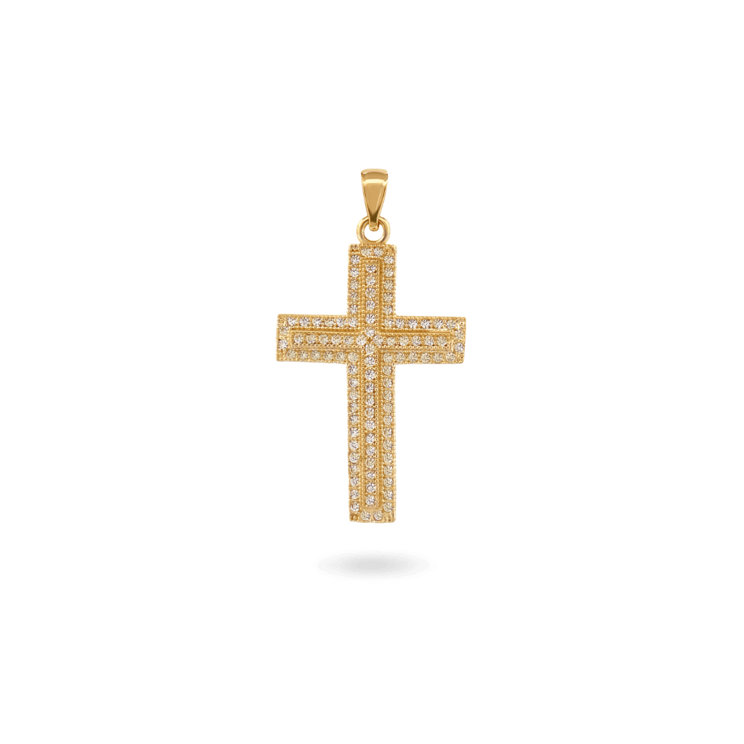 14K Golden Guardian Cross Necklaces IceLink-CAL   