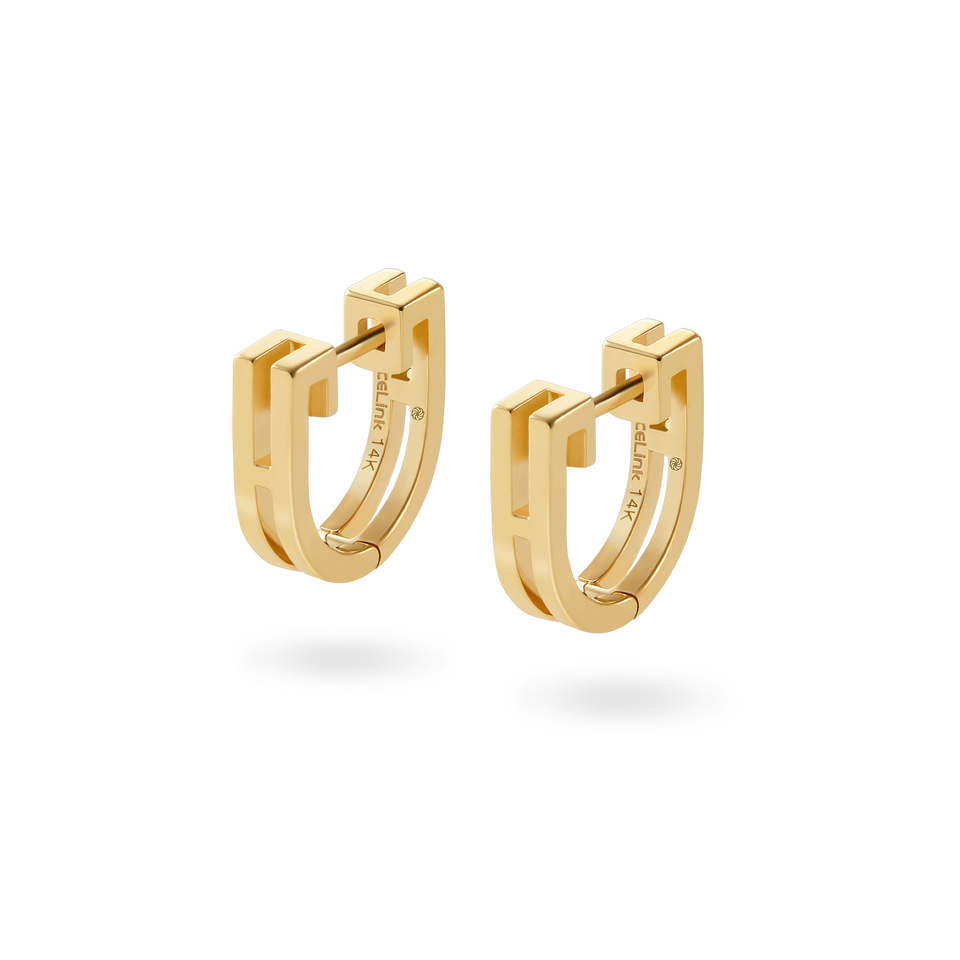 14K ILU Huggie Hoop Earrings Earrings IceLink-SVN