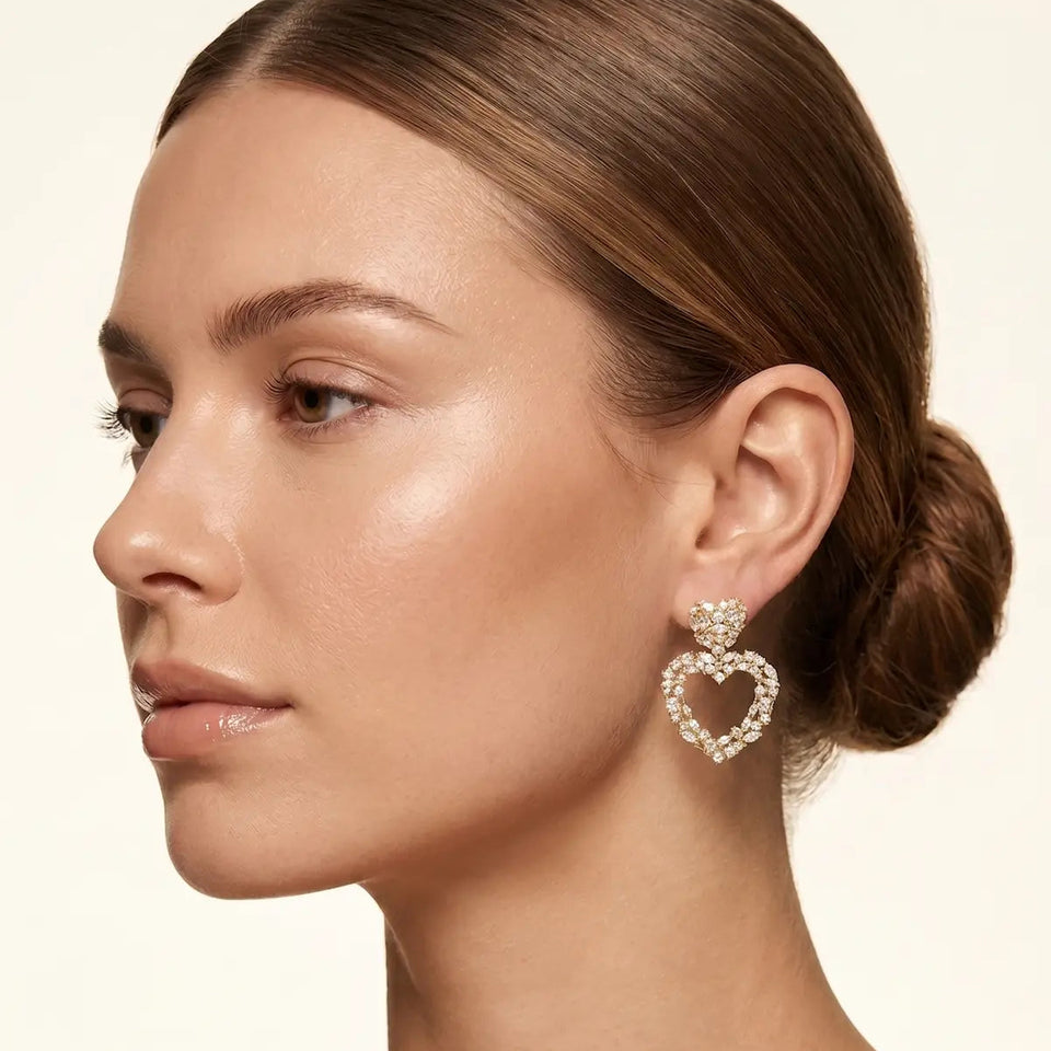‘Alia’ Cluster Heart Earrings Earrings IceLink-CINDY