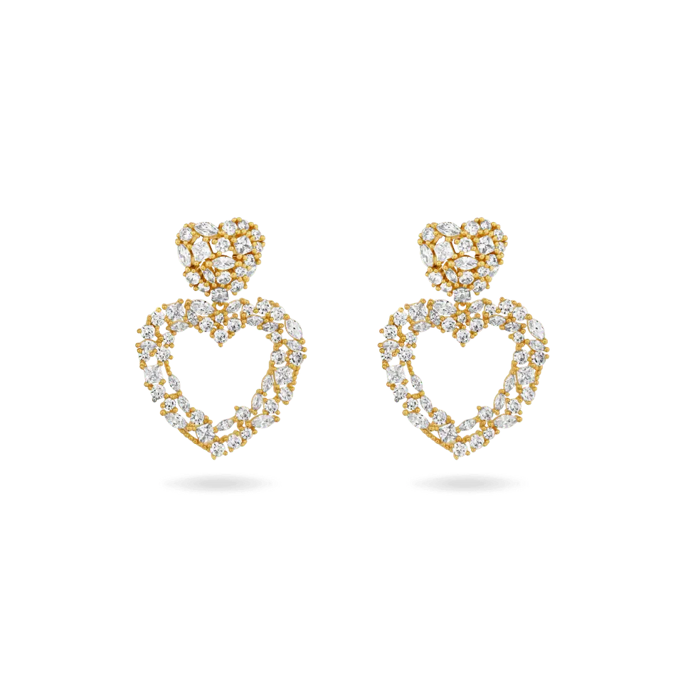 ‘Alia’ Cluster Heart Earrings Earrings IceLink-CINDY