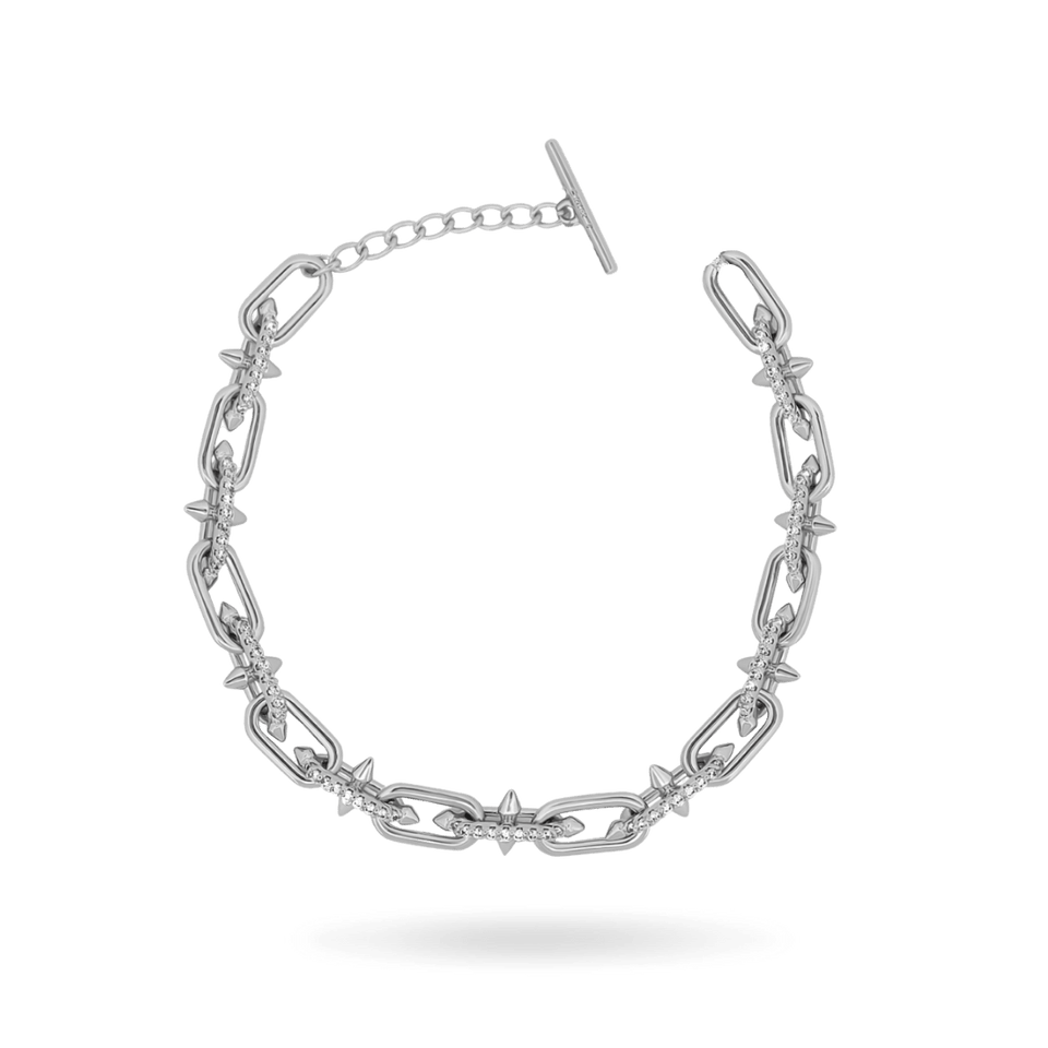 Chrome Link Paperclip Bracelet Bracelets IceLink-ATL 14K White Gold Plated