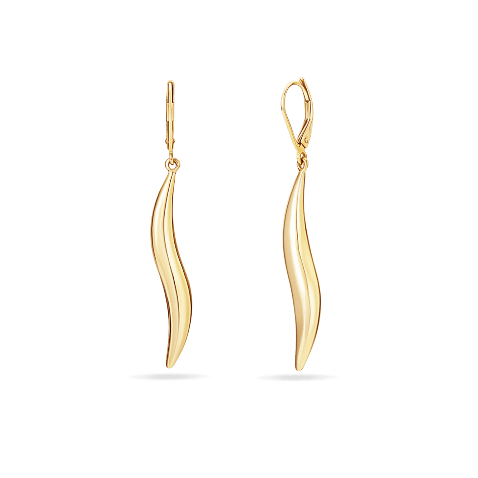 10K Gold Wave Drop Earrings — Sample Sale Earrings IceLink-SVN