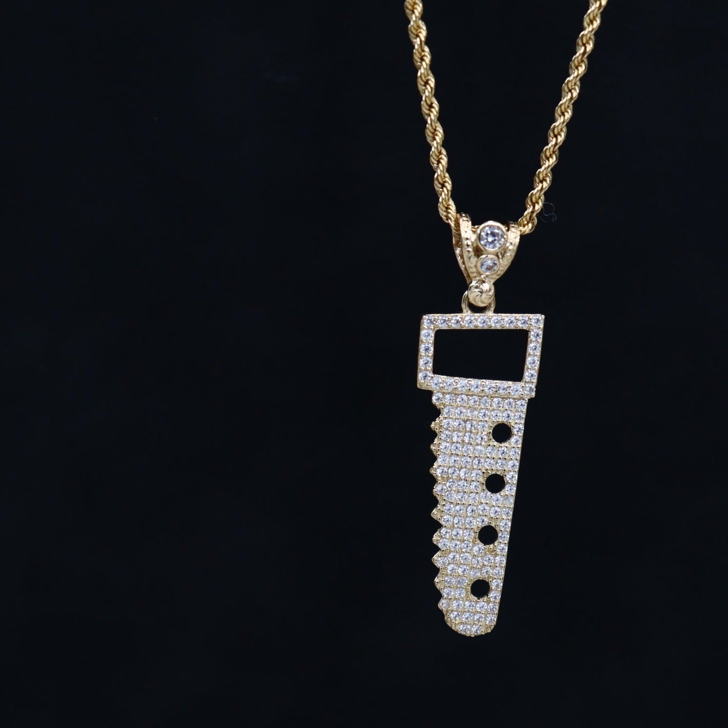 14K Saw Pendant (sample sale) Necklaces IceLink-CAL   