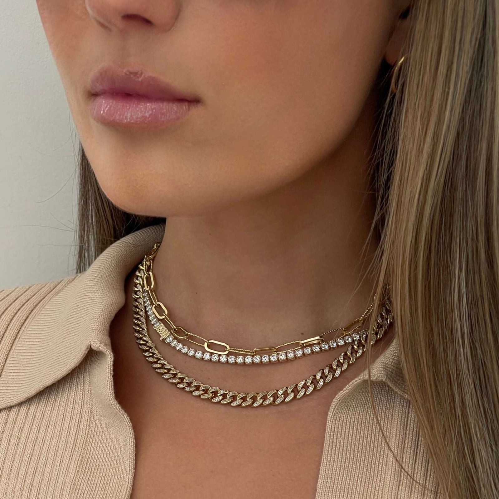 10K Baguette Cuban Necklace 6.5mm 16" Necklaces IceLink-CAL   