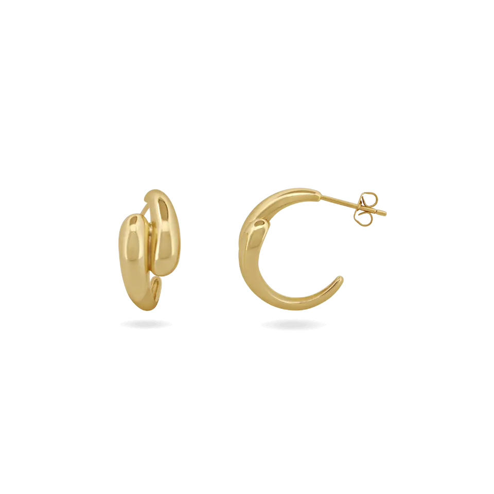 ‘Nora’ Double Teardrop Hoops Earrings IceLink-NICE