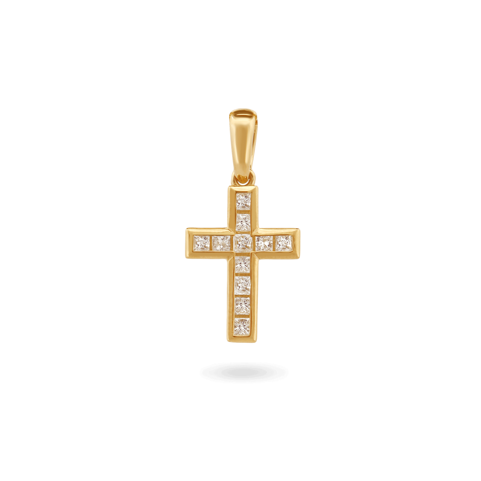 14K Glory Diamond Cross Pendant 14mm Necklaces IceLink-CAL   