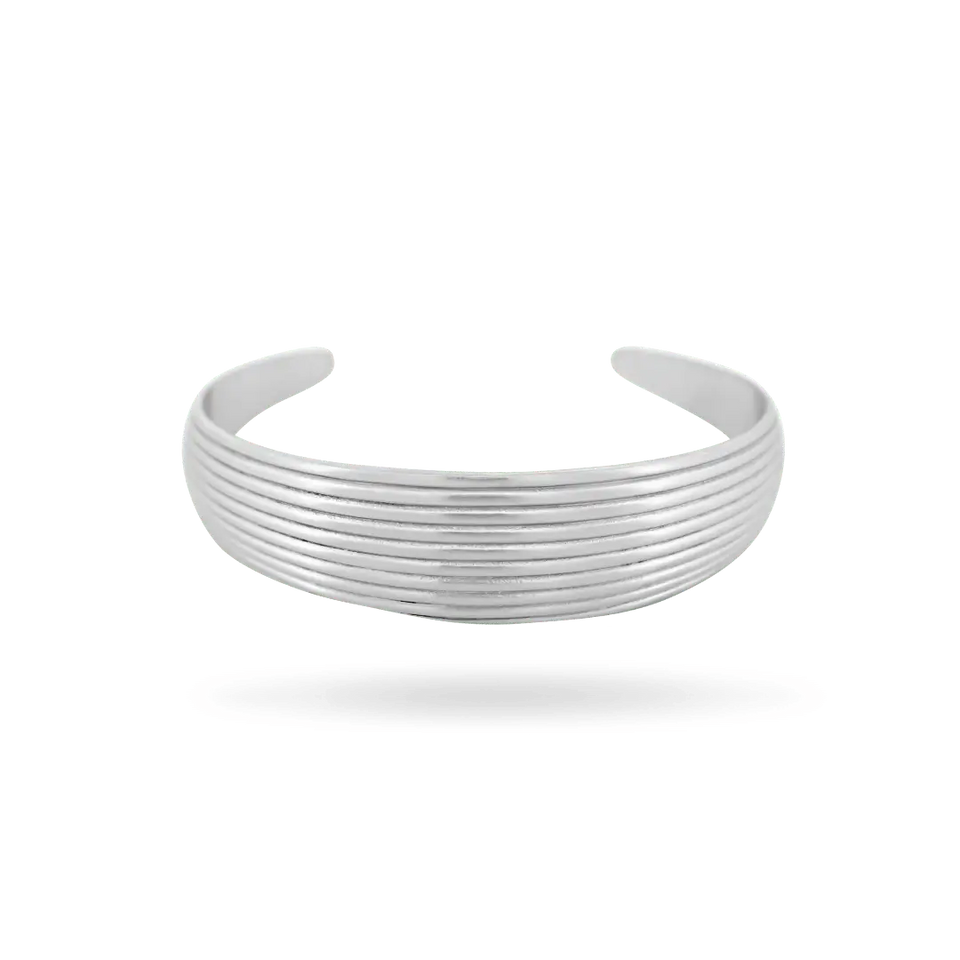 ‘Rina’ Ribbed Open Bangle Bracelets IceLink-SODA