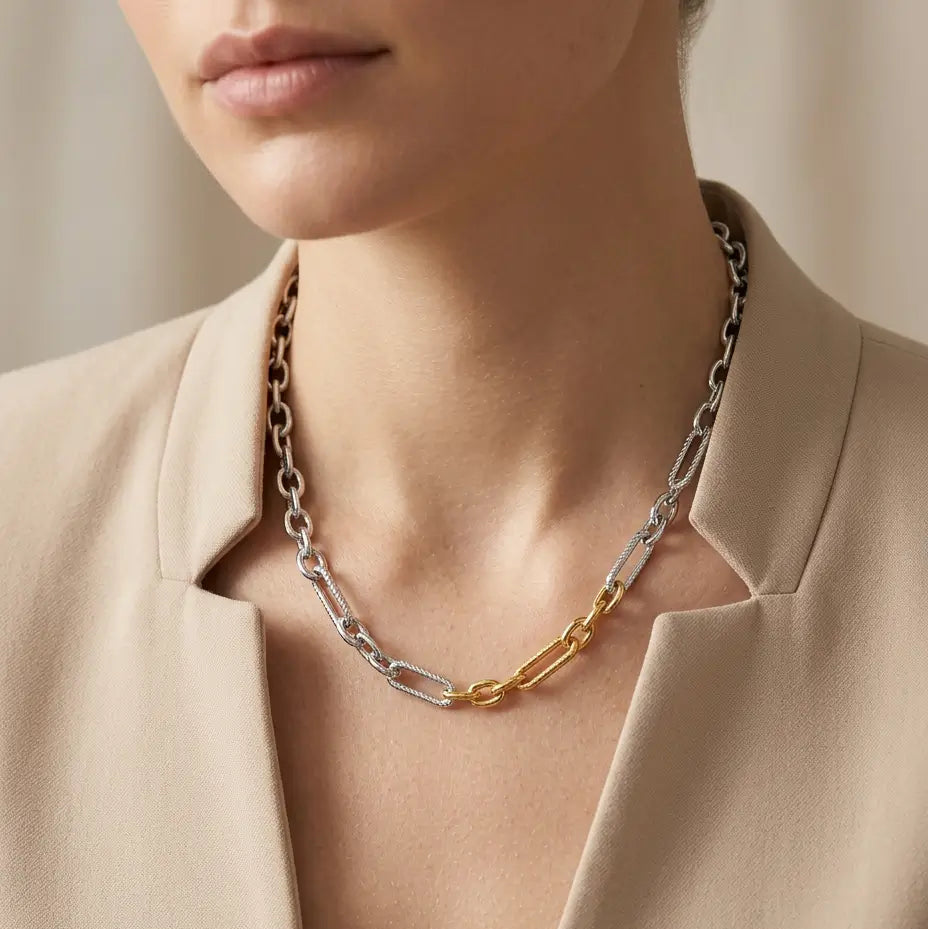 Two-Tone Link Necklace Necklaces IceLink-VRNA