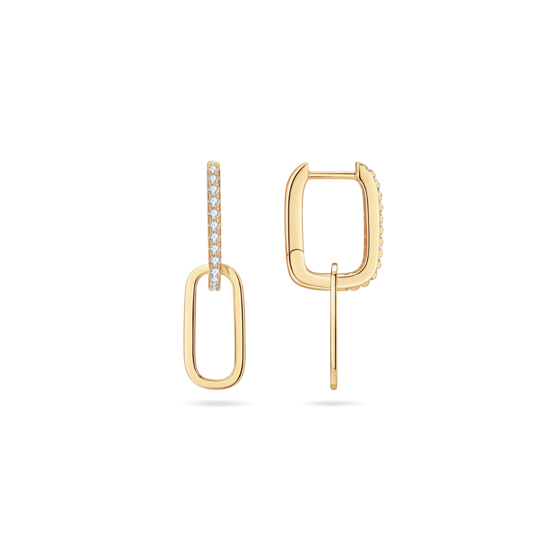 14K Paperclip Earrings Earrings IceLink-CAL   