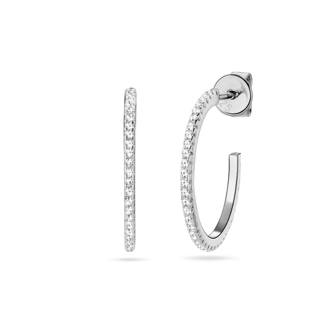 14K Moissanite Hoops Earrings IceLink-CAL 14K White Gold  