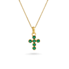 14K Emerald Cross Necklace
