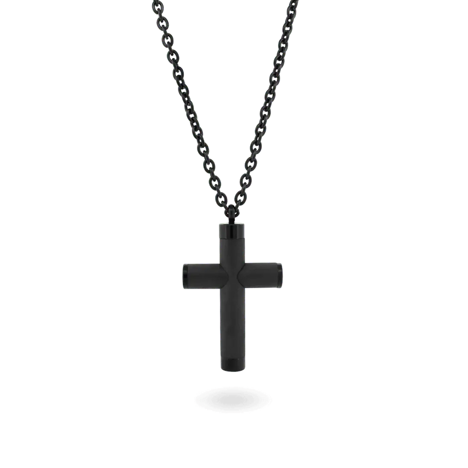 Knox Carbon Fiber Cross Necklace Necklaces IceLink-CLEEE