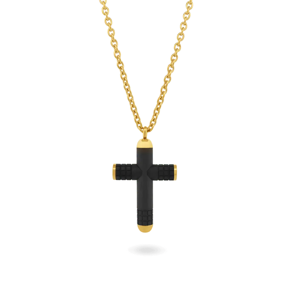 Titan Carbon Fiber Cross Necklace Necklaces IceLink-CLEEE