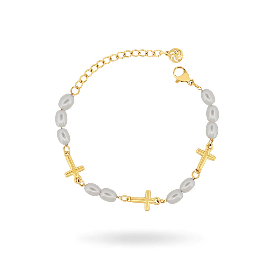 Azura Pearl Cross Bracelet Bracelets IceLink-VRNA