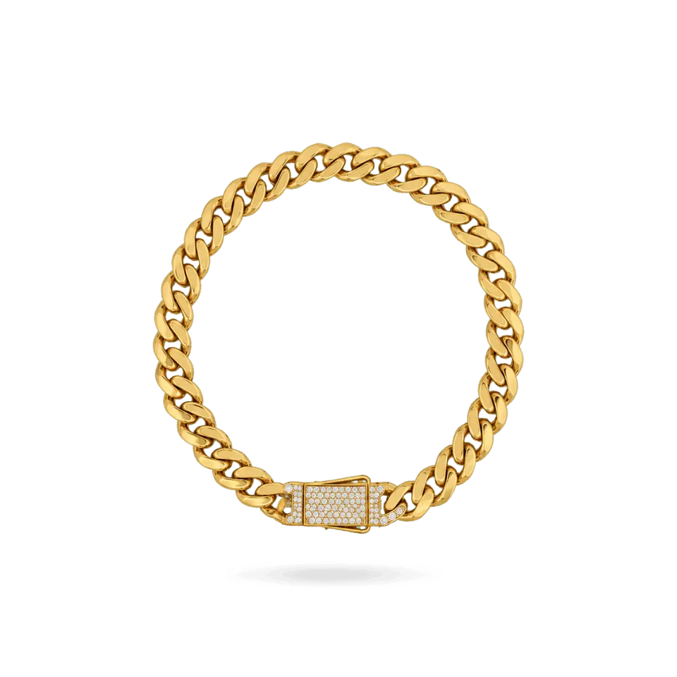 10K 7mm Hollow Monaco Cuban Link Bracelet Bracelets IceLink-CAL