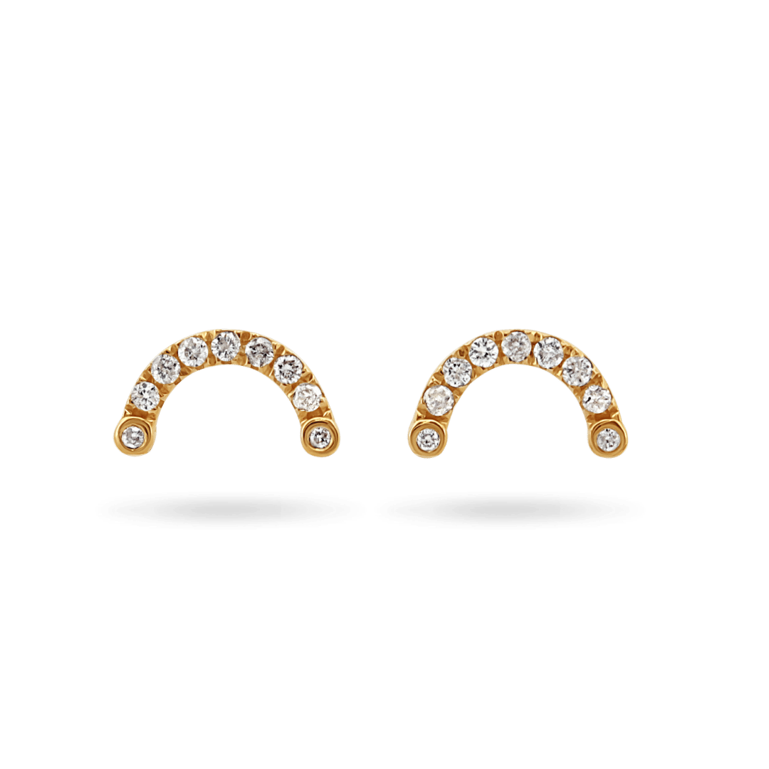 14K Arch Diamond Stud Earrings Earrings IceLink-CAL   