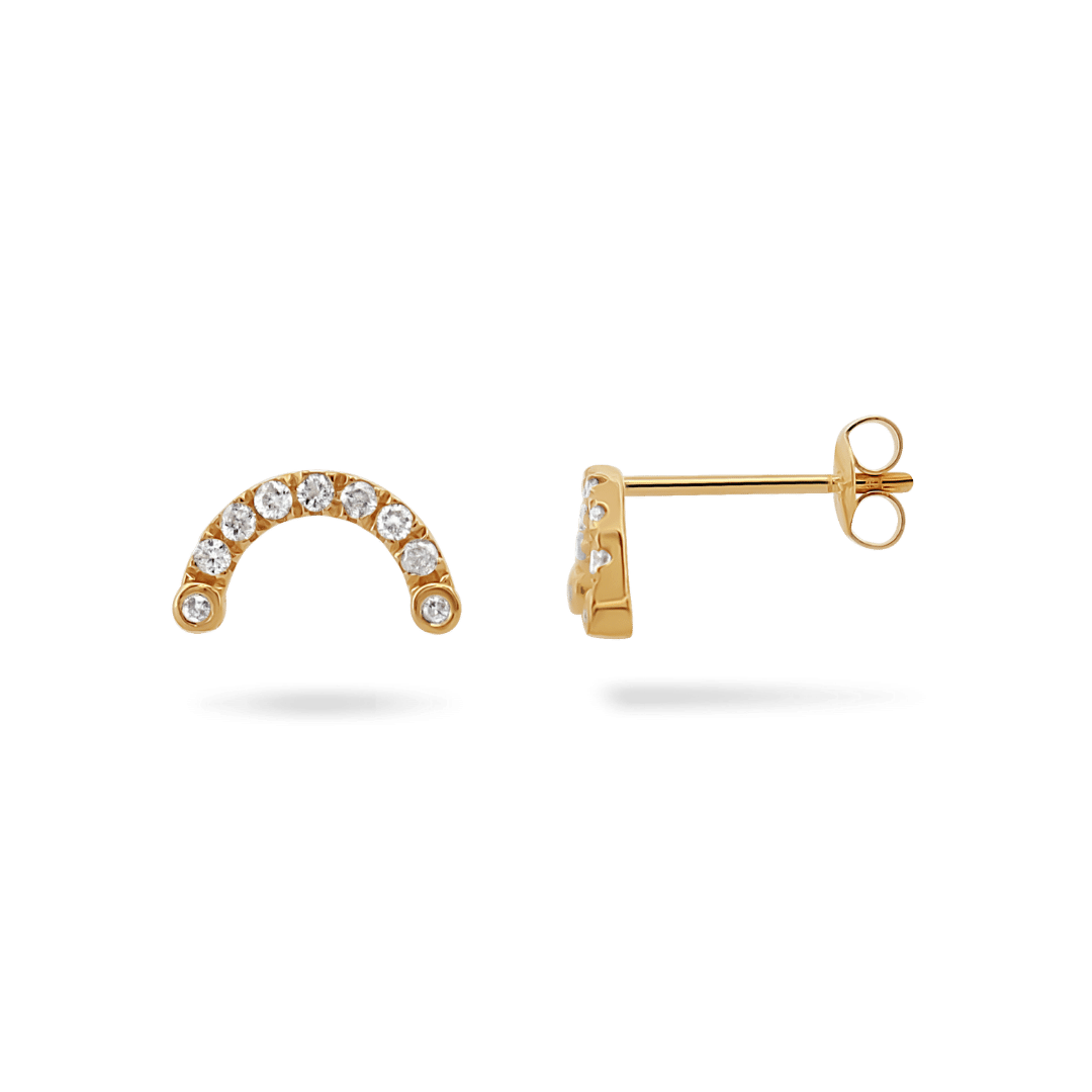 14K Arch Diamond Studs Earrings IceLink-CAL   