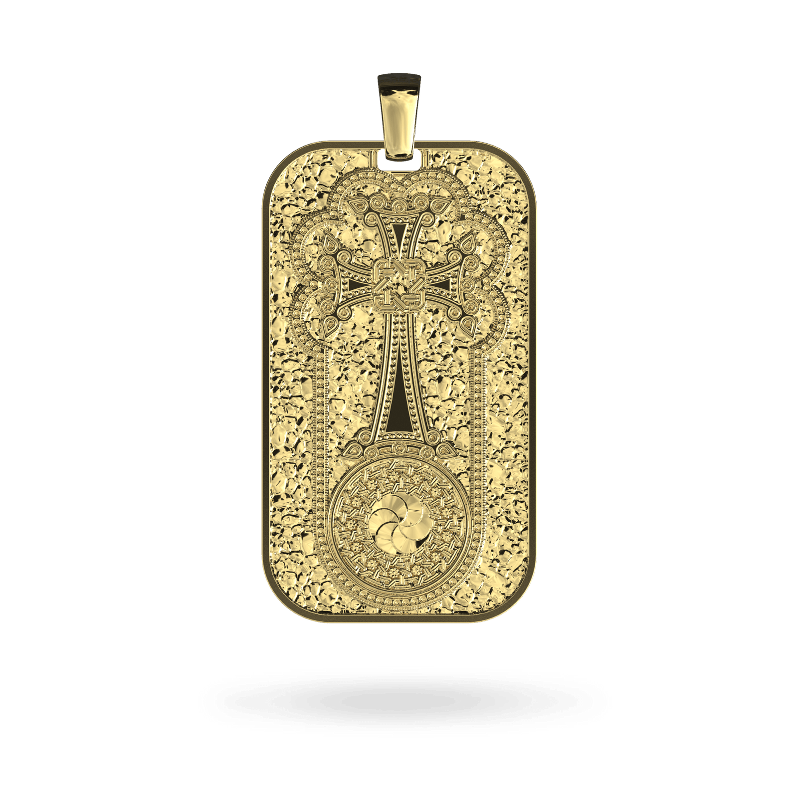 14K Armenian Dog Tag Pendant Necklaces IceLink-CAL 14K Gold  