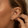 14K Diamond Armenian Initial Studs Earrings IceLink-CAL   