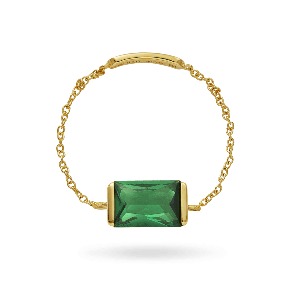 14K Emerald Chain Ring Rings IceLink-SVN 3