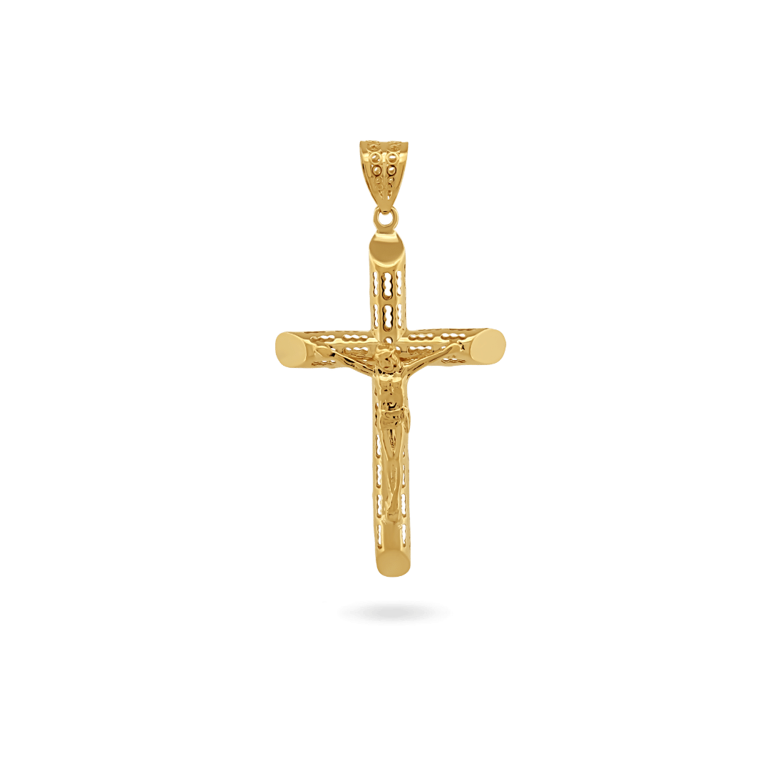 14K Gold Men's Jesus Cross Charms & Pendants IceLink-CAL   