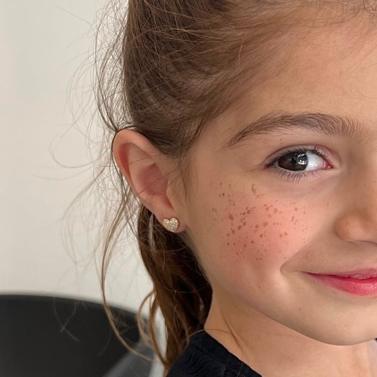 14K Harlow Heart Diamond Stud Earrings Earrings IceLink-CAL 14K Gold  