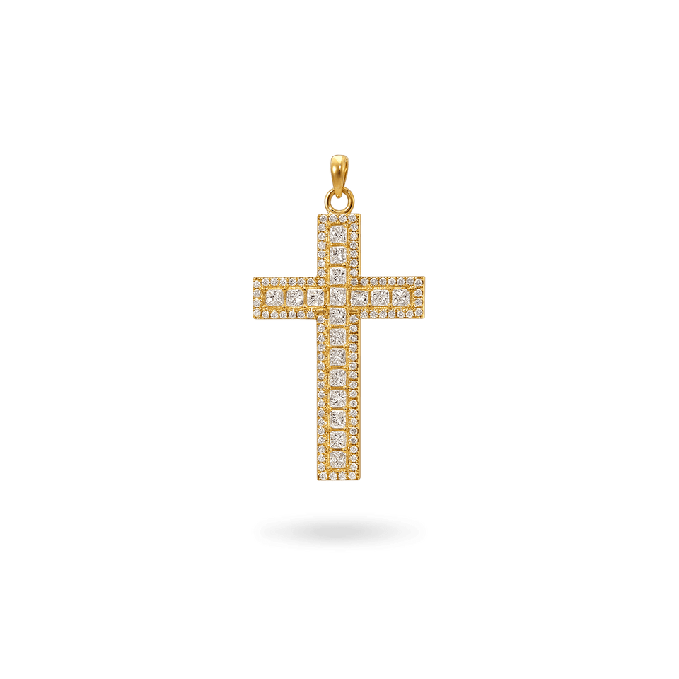 14K Luca Diamond Cross Necklaces IceLink-SVN Default Title