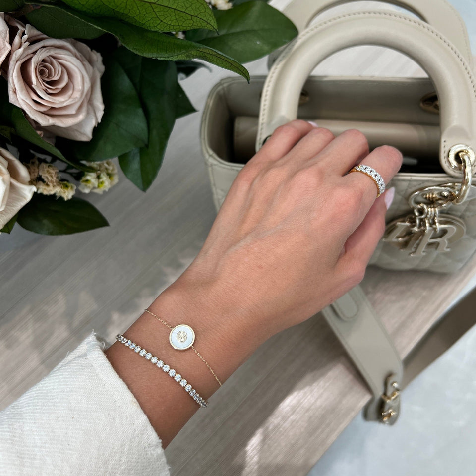 14K Mother of Pearl Eternity Bracelet Bracelets IceLink-SVN