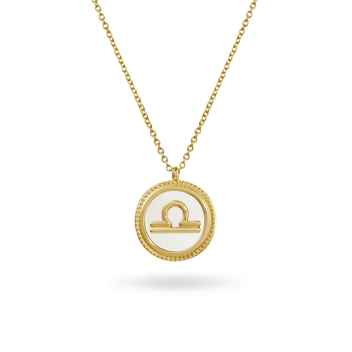 14K Mother of Pearl Zodiac Necklace Necklaces IceLink-CAL