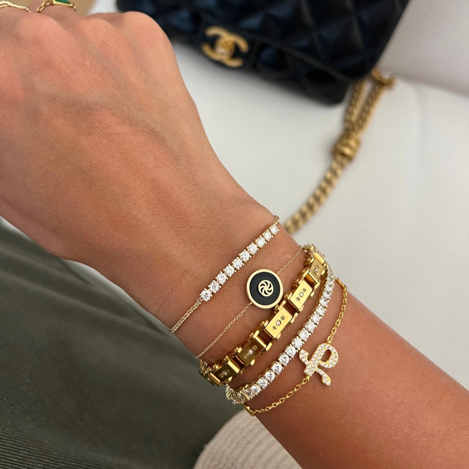 14K Onyx Eternity Bracelet Bracelets IceLink-CAL   