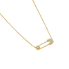 14K Safety Pin Necklace Necklaces IceLink-CAL   