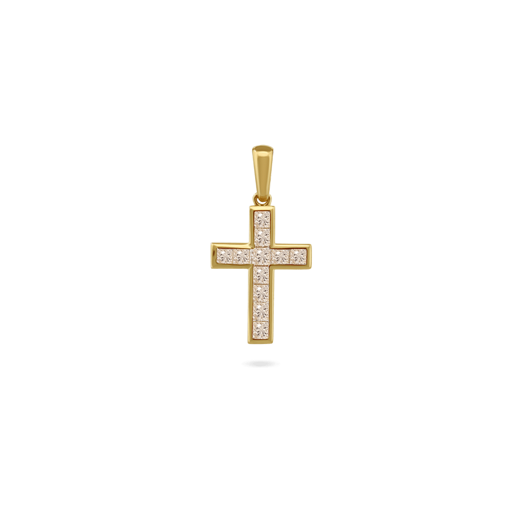 14K Unisex Diamond Cross Charms & Pendants IceLink-CAL   