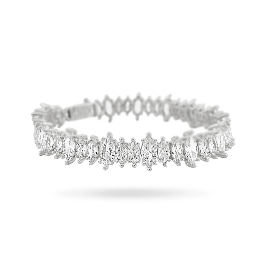 Amor Sui Marquise Bracelet (Sample Sale) Bracelets IceLink-ATL 14K White Gold Plated 6" (XS) 