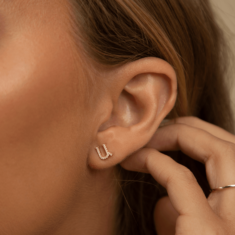 Armenian Initial Studs (sample sale) Earrings IceLink-ATL Ա (Ani)