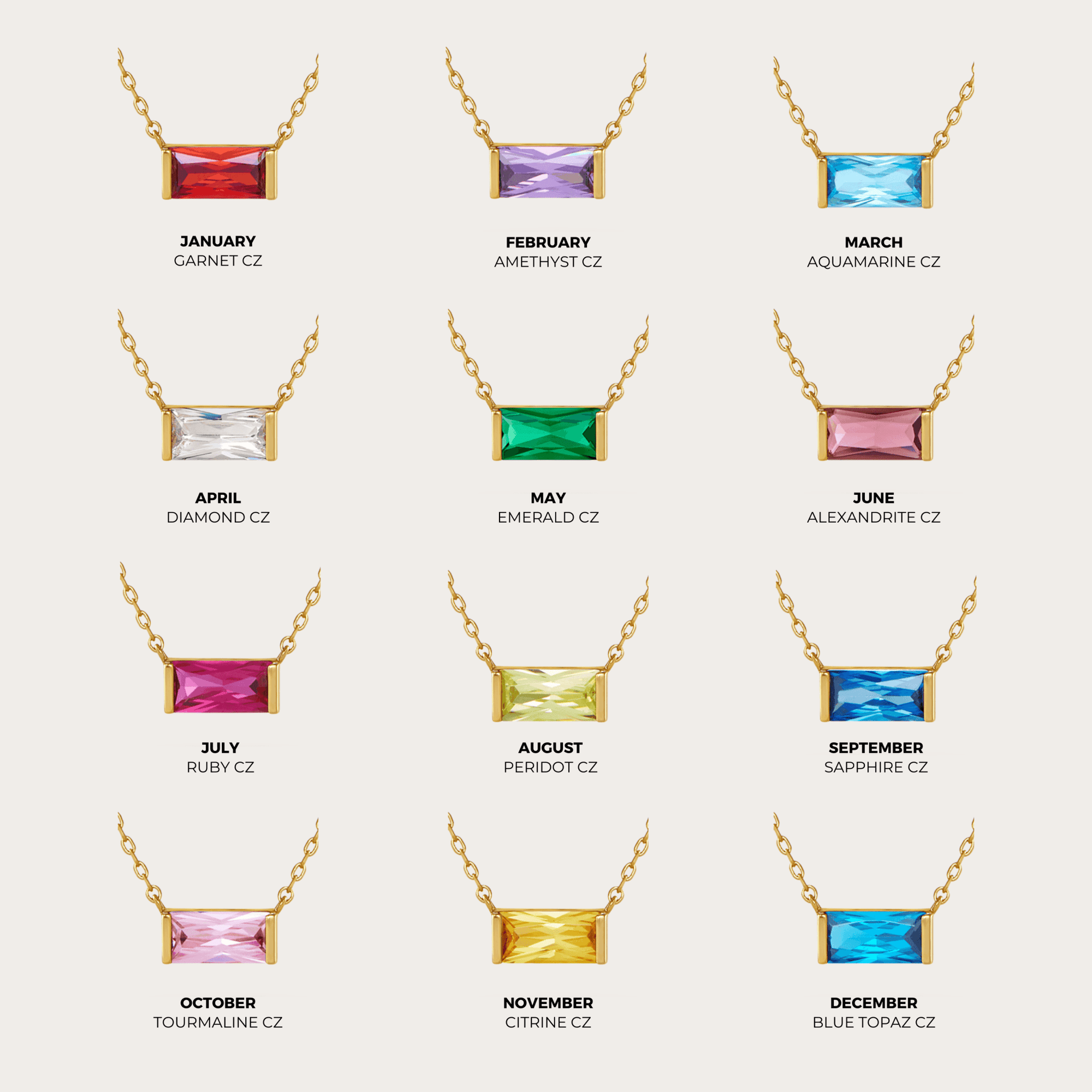 Birthstone Necklace Necklaces IceLink-ATL February (Amethyst CZ)  