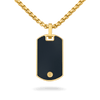 Drake Dog Tag Necklace (sample sale) Necklaces IceLink-RAN Gold PVD 22&quot; 