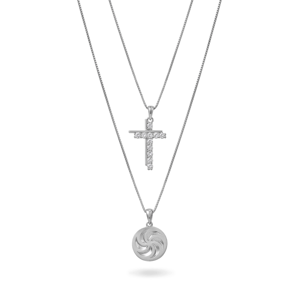 Eternal Faith Gift Set Necklaces IceLink-ATL 14K White Gold Plated