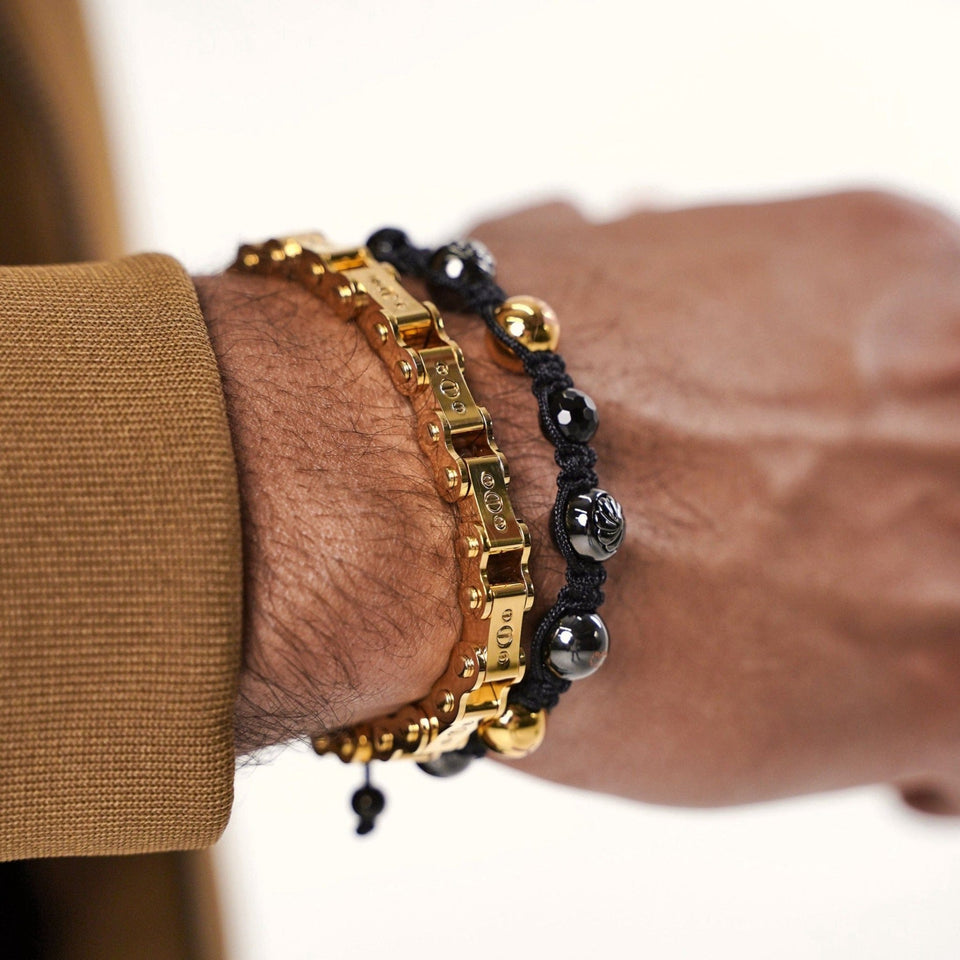 Gold 9.5mm Bicycle Bracelet Bracelets IceLink-ES