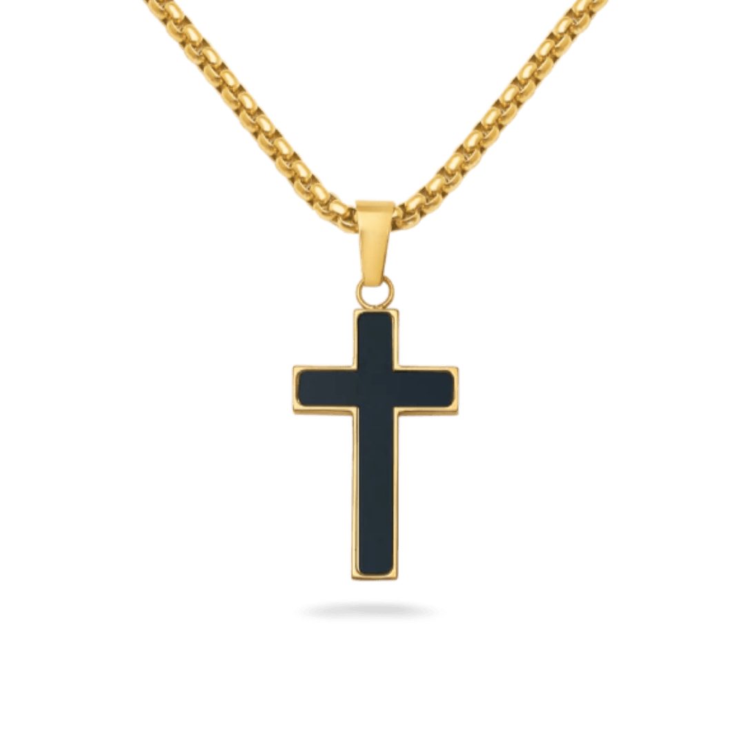 Harlow Cross Necklaces IceLink-RAN Gold PVD 22"
