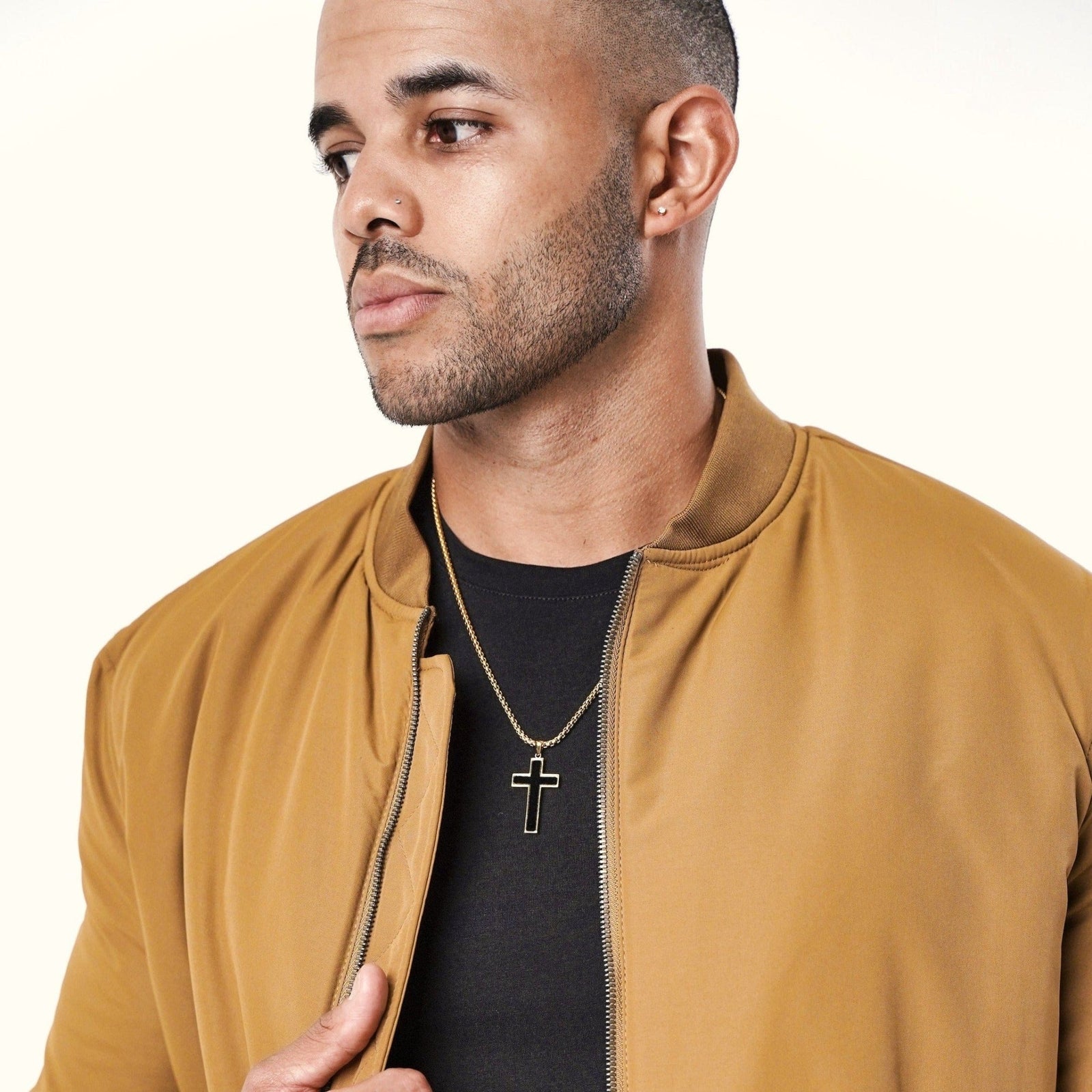 Harlow Cross Necklaces IceLink-RAN Gold PVD 22"