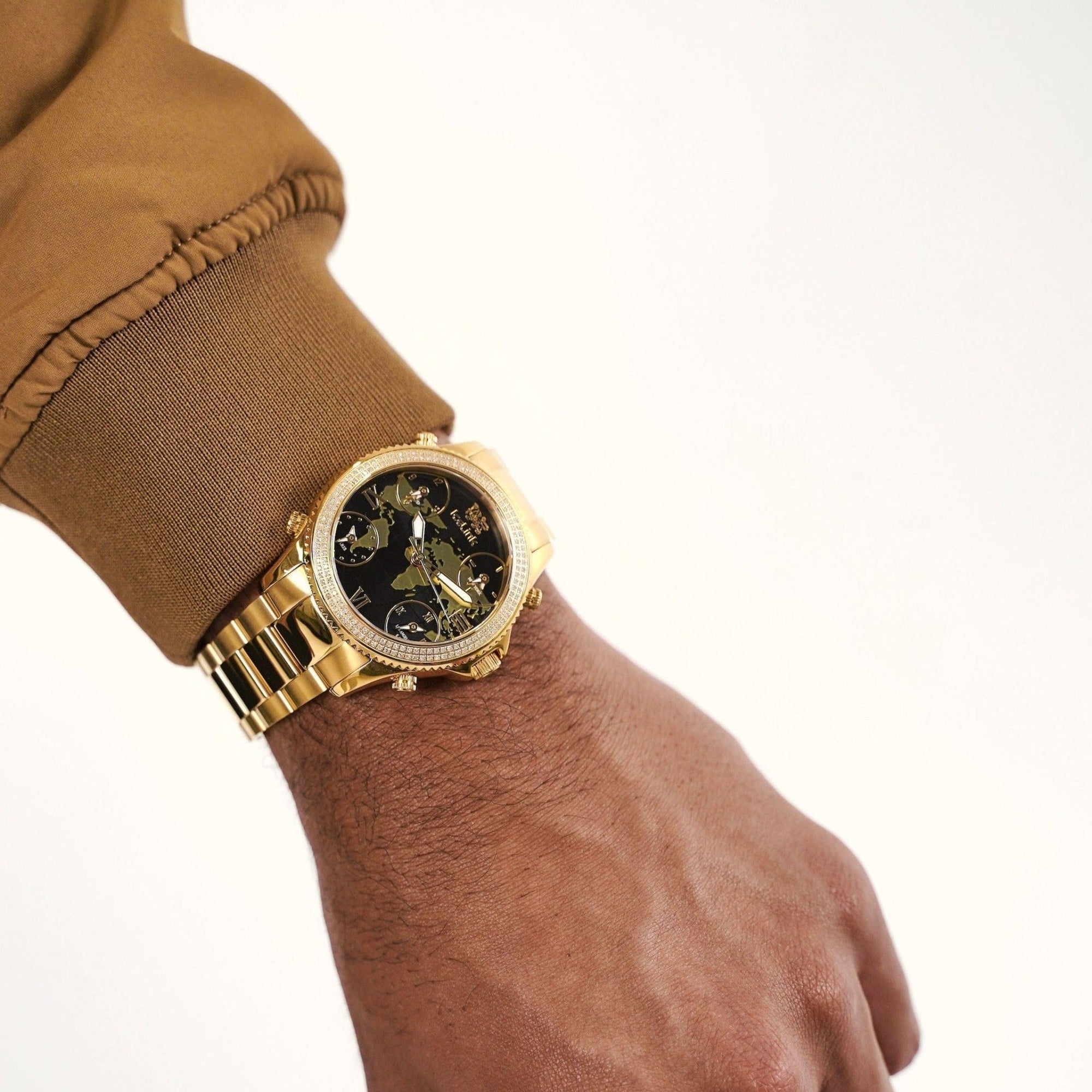 Marco Polo Gold &amp; Black Watches IceLink-TI   