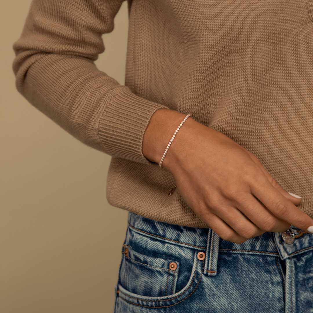 Mini Adjustable Tennis Bracelet Bracelets IceLink-ATL 14K Gold Plated