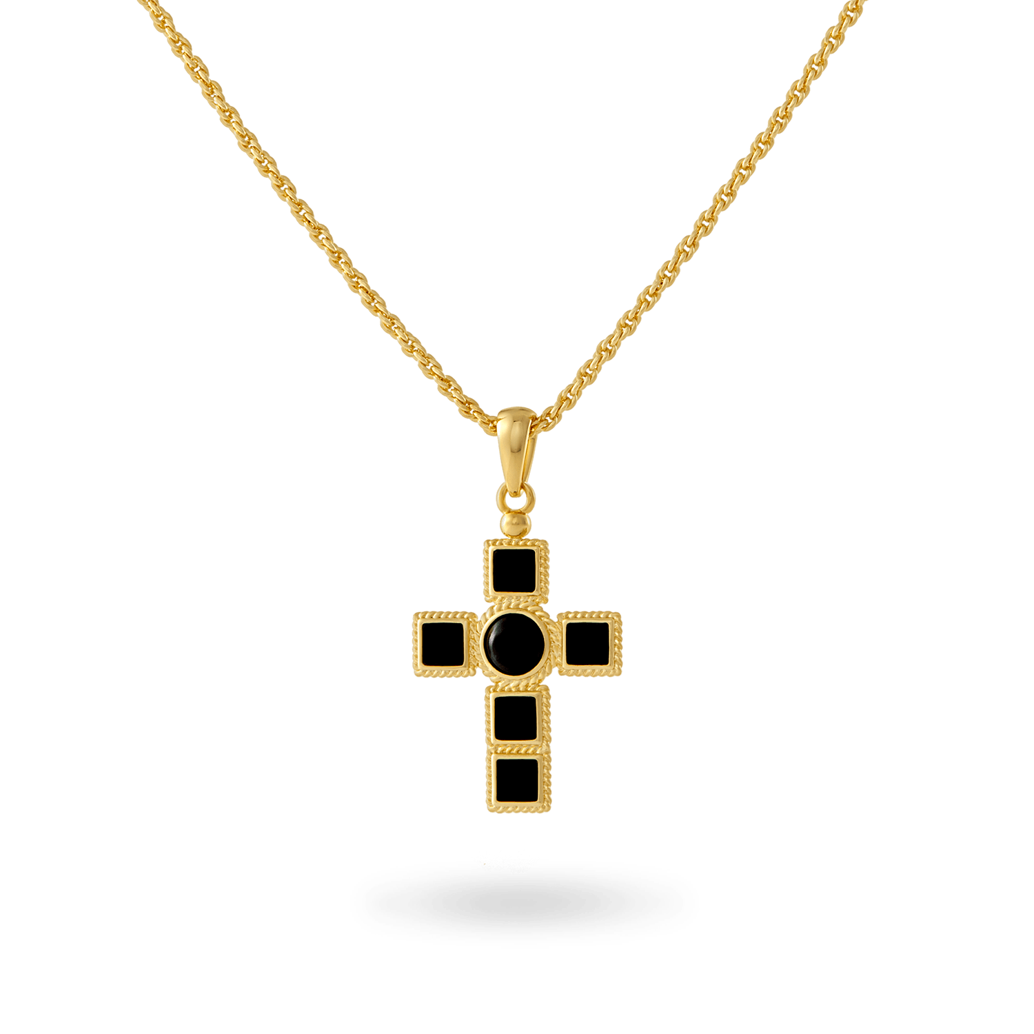 Onyx Cross Necklace Necklaces IceLink-ATL