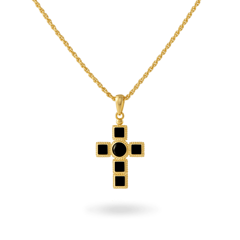 Onyx Cross Necklace Necklaces IceLink-ATL