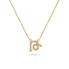 14K Diamond Armenian Initial Necklace Necklaces IceLink-CAL Թ (Tamar)  