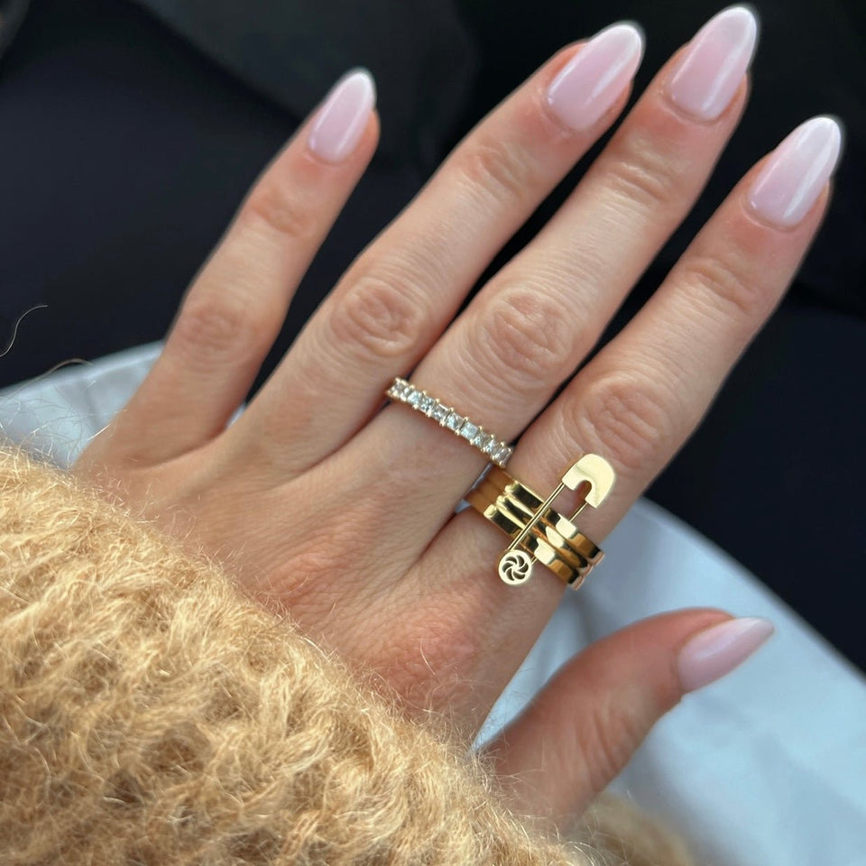 Safety Pin Eternity Ring Rings IceLink-RAN