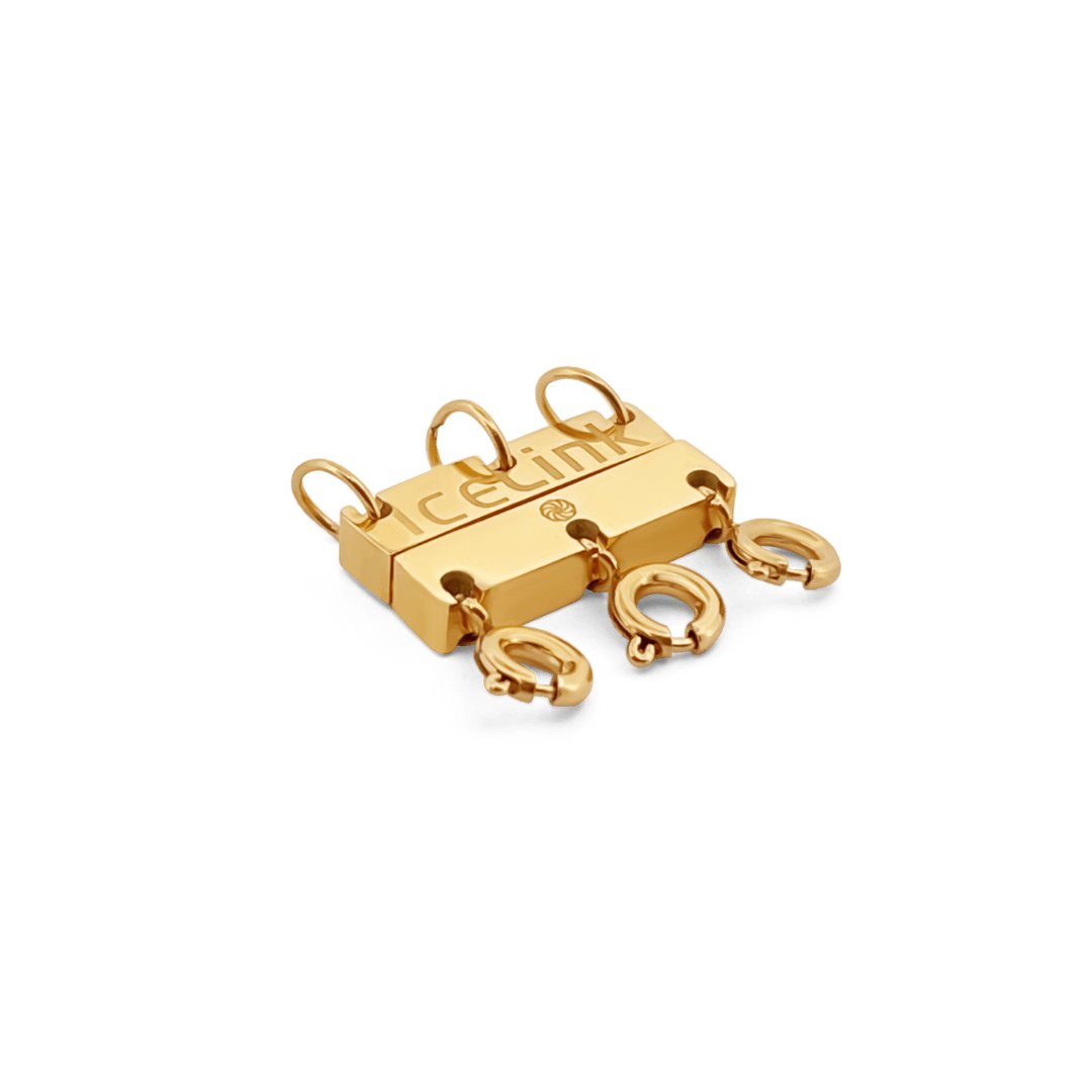Triple Layering Magnetic Clasp Accessories IceLink-RAN Gold PVD  