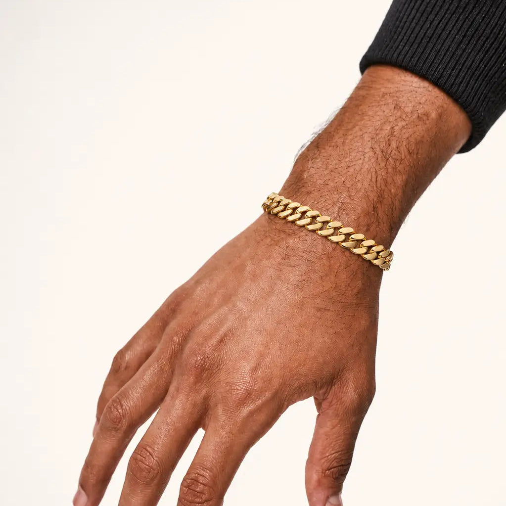 10K 11mm Hollow Monaco Cuban Link Bracelet Bracelets IceLink-CAL